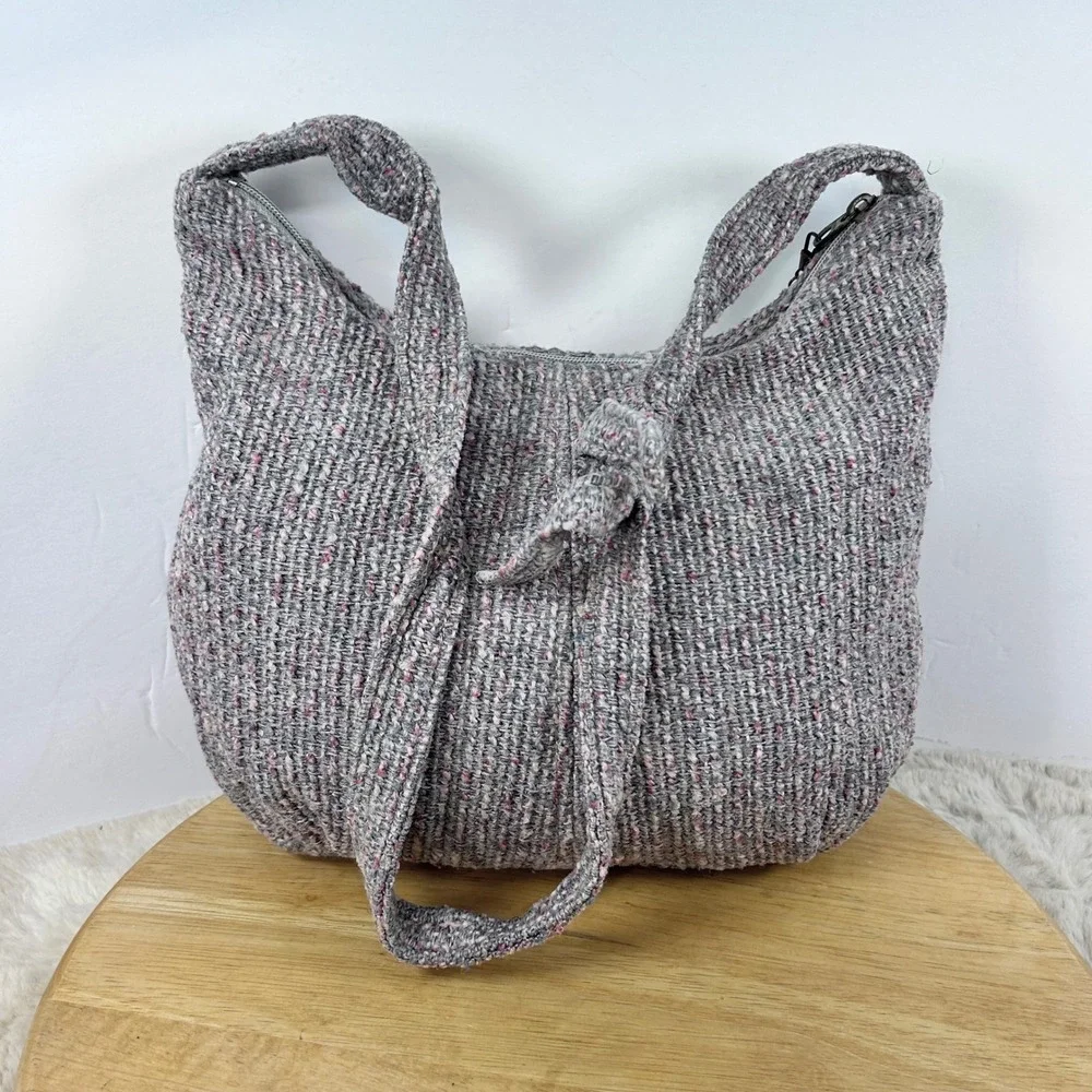 Tweed Hobo Bag Shoulder Bag Everyday Purse Casual Handbag‎